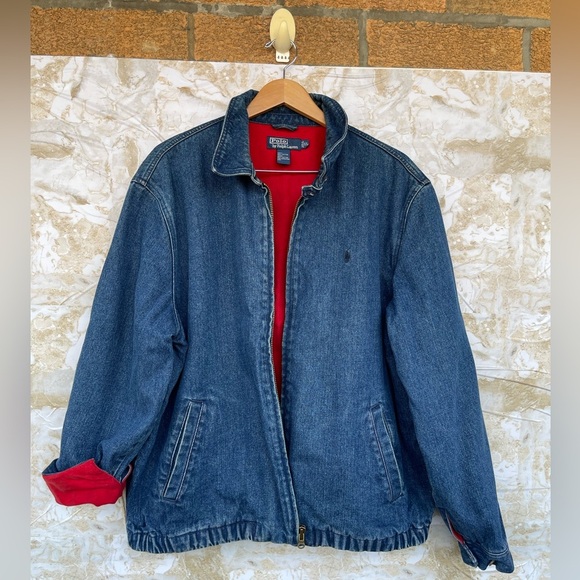 Ralph Lauren Vintage Velvet‑Lined Denim Jacket XL, Classic Trucker Style - Picture 4 of 15